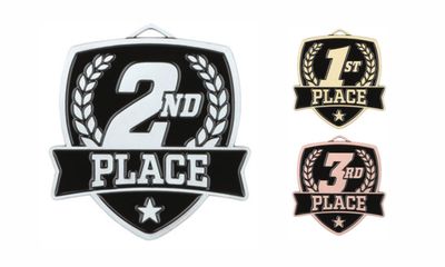 Varsity 2nd Place Medallion: Antique Silver 2-1/2"-108513