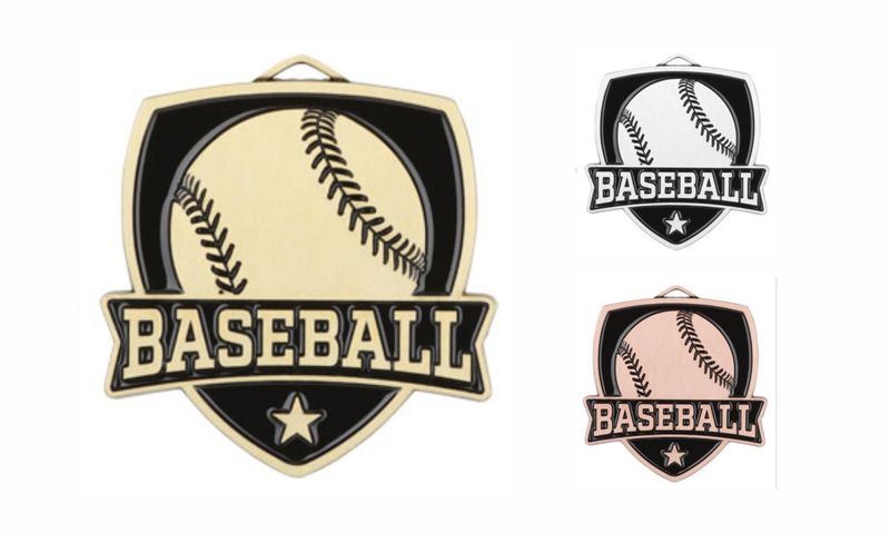 Varsity Baseball Medallion: Antique Gold 2-1/2"-108470