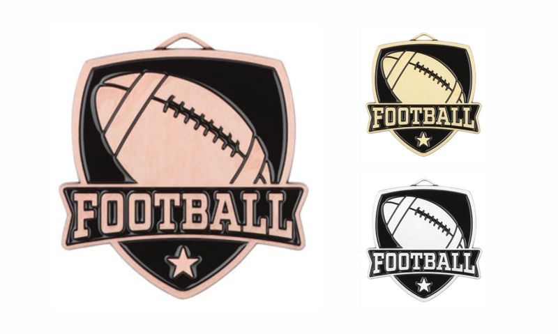 Varsity Football Medallion: Antique Bronze 2-1/2"-108478