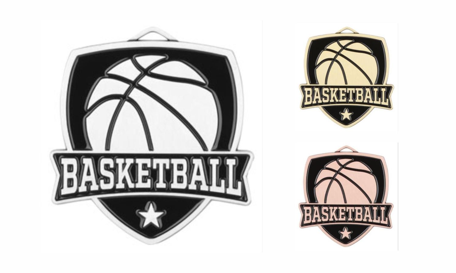 Varsity Basketball Medallion: Antique Silver 2-1/2"-108474