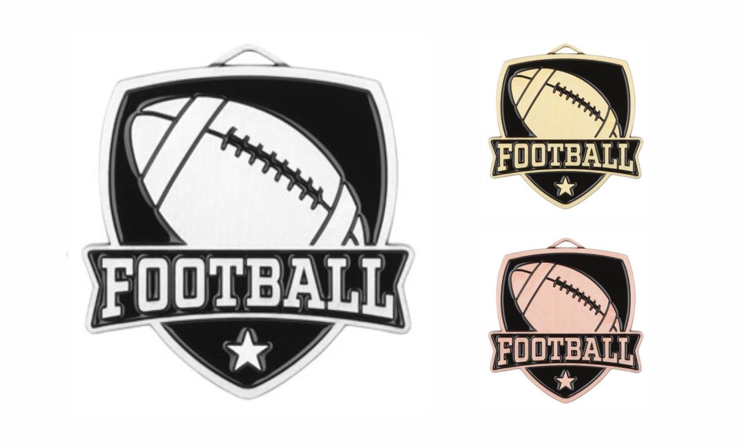 Varsity Football Medallion: Antique Silver 2-1/2"-108477