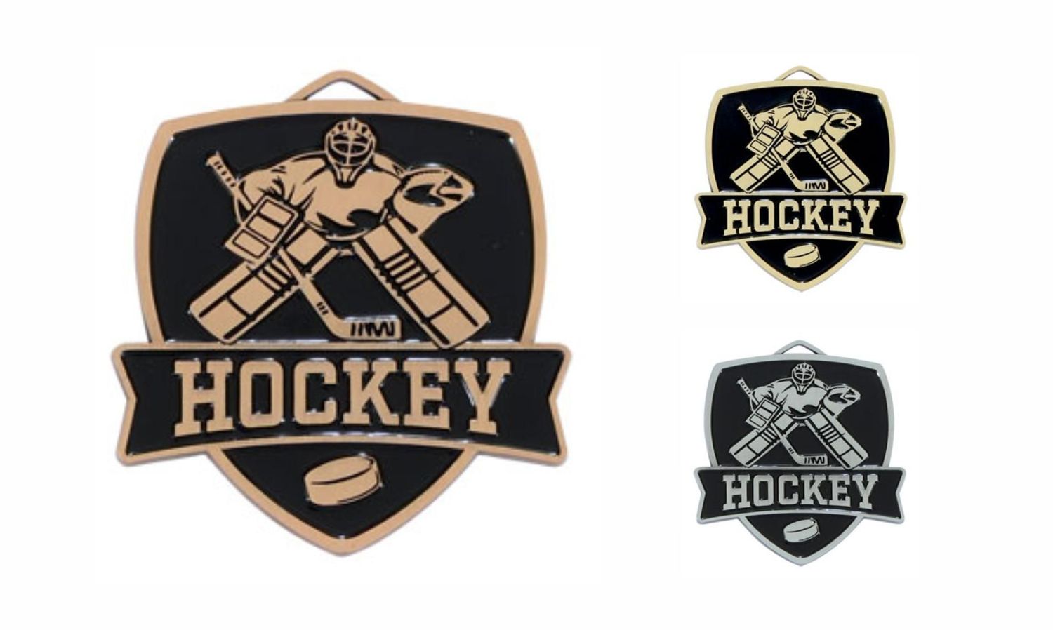 Varsity Hockey Medallion: Antique Bronze 2-1/2"-108481