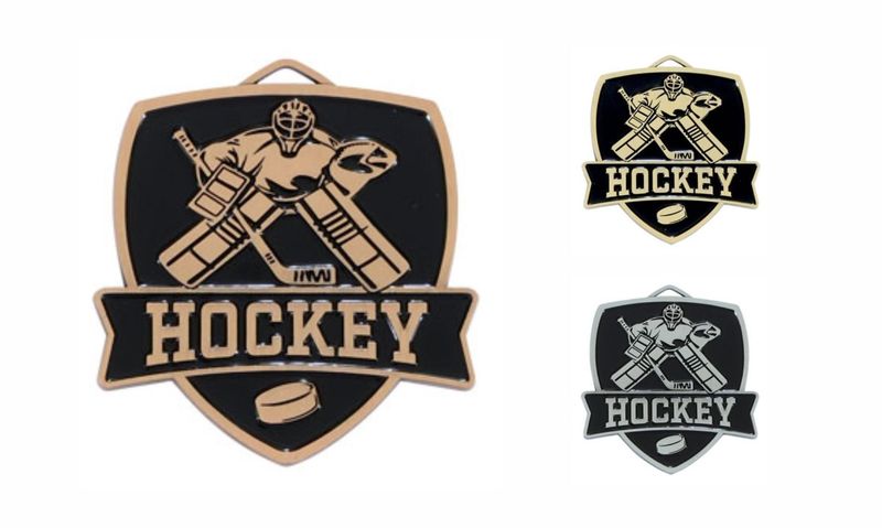 Varsity Hockey Medallion: Antique Bronze 2-1/2"-108481