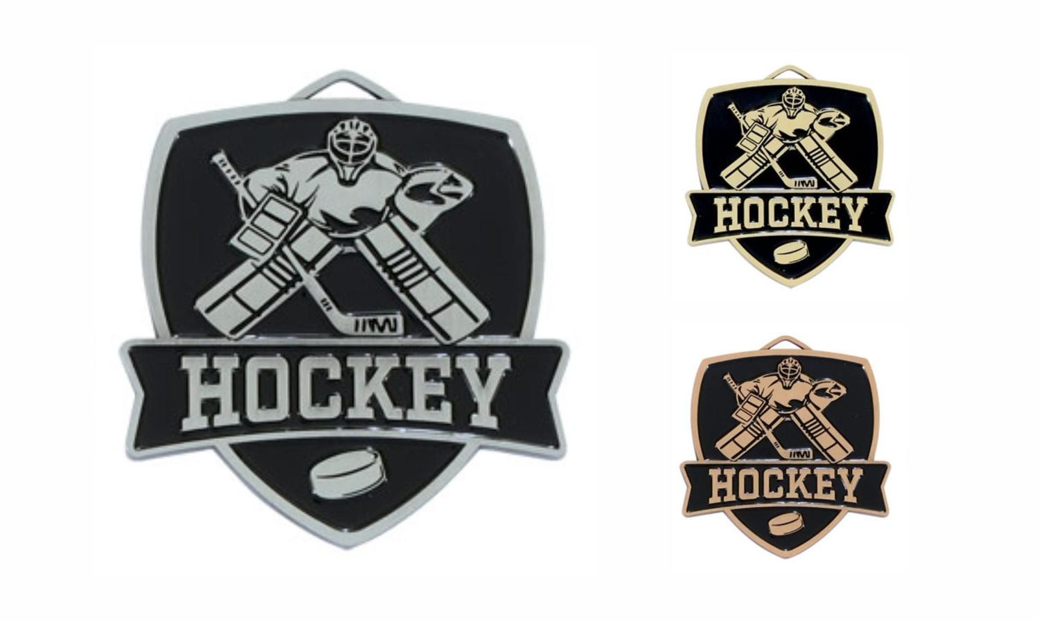 Varsity Hockey Medallion: Antique Silver 2-1/2"-108480
