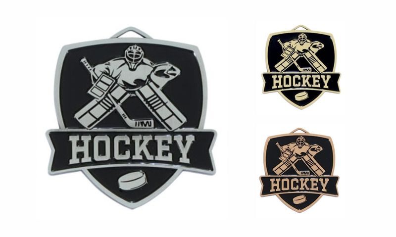 Varsity Hockey Medallion: Antique Silver 2-1/2"-108480