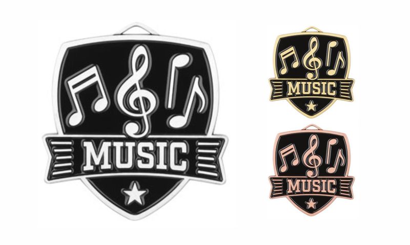 Varsity Music Medallion: Antique Silver 2-1/2"-108489