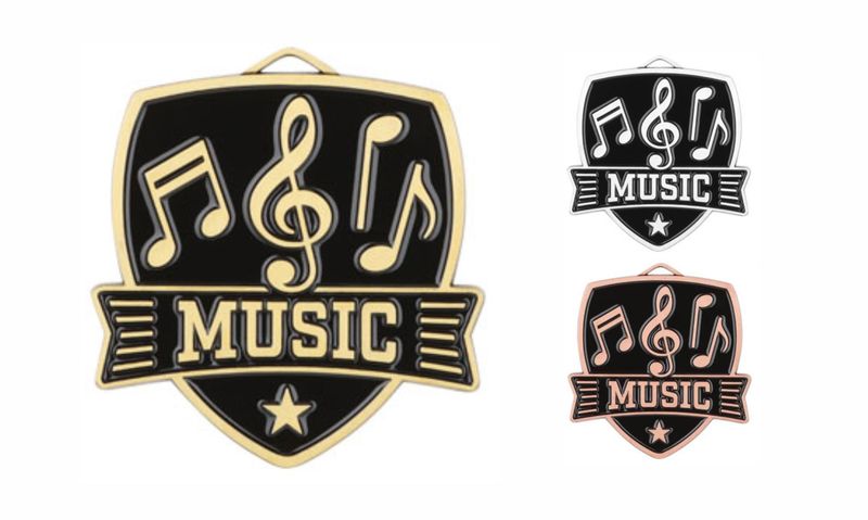 Varsity Music Medallion: Antique Gold 2-1/2"-108488