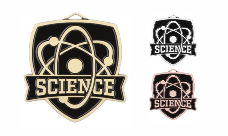 Varsity Science Medallion: Antique Gold 2-1/2"-108491