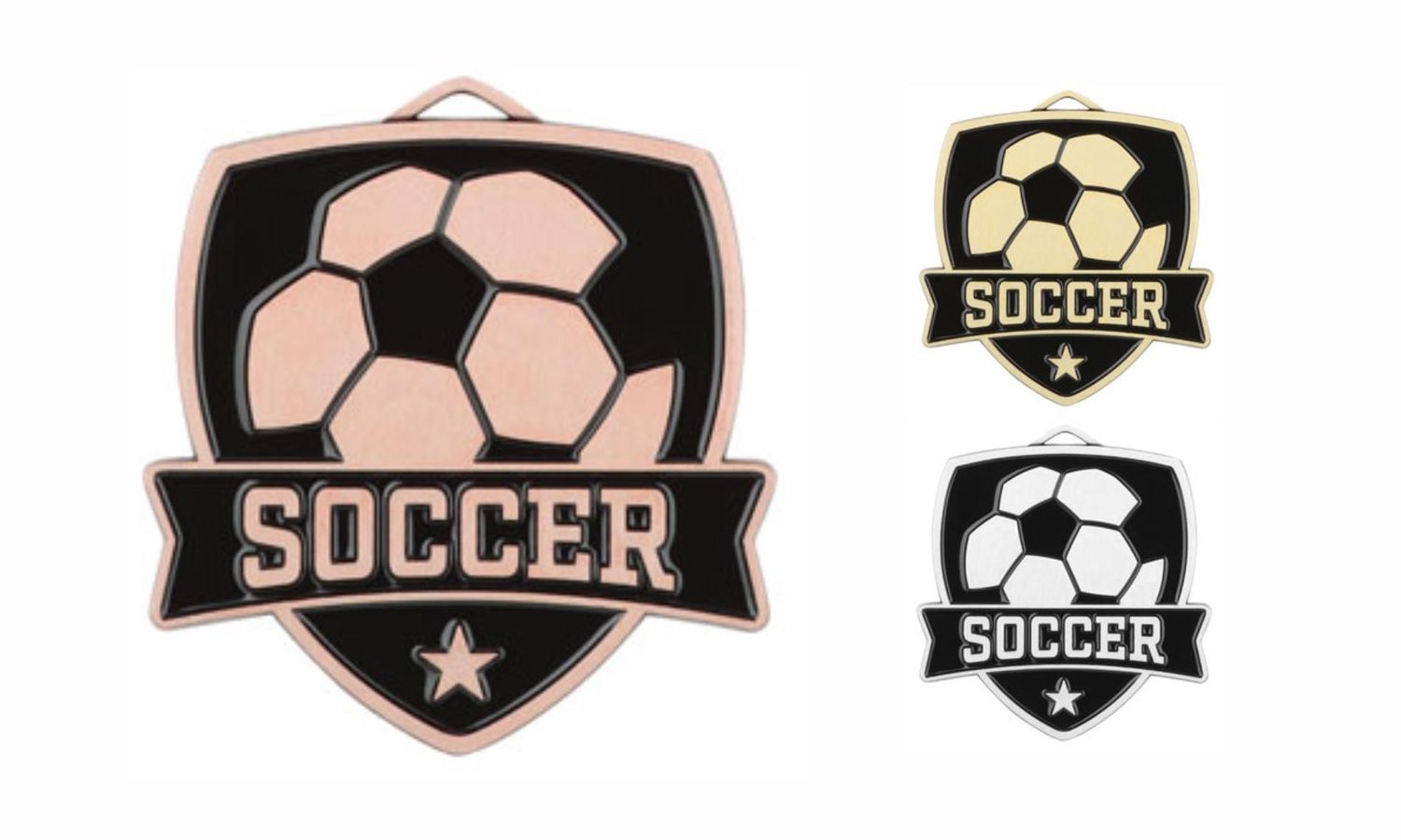 Varsity Soccer Medallion: Antique Bronze 2-1/2"-108496