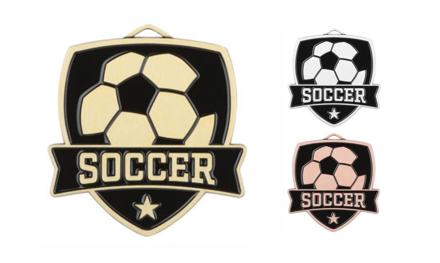 Varsity Soccer Medallion: Antique Gold 2-1/2"-108494