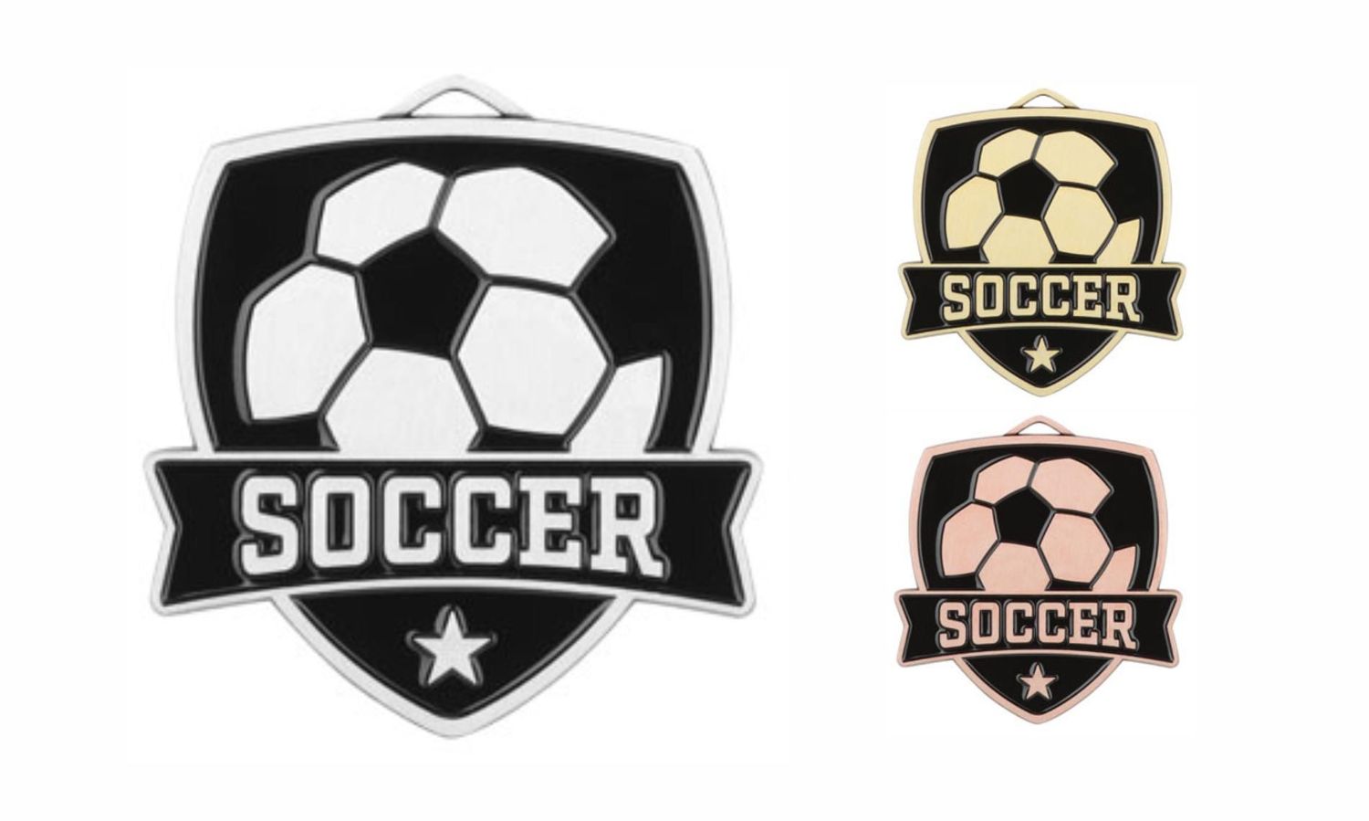 Varsity Soccer Medallion: Antique Silver 2-1/2"-108495
