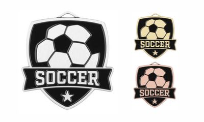 Varsity Soccer Medallion: Antique Silver 2-1/2"-108495