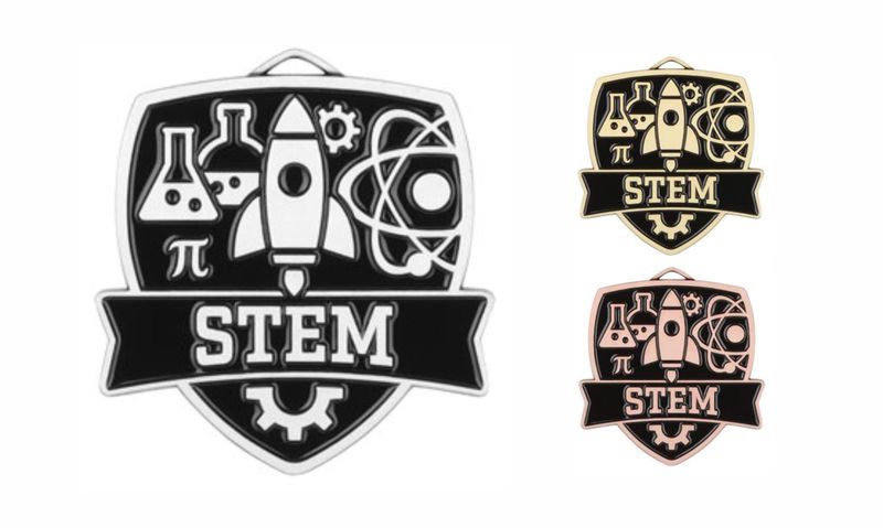 Varsity Stem Medallion: Antique Silver 2-1/2"-108498