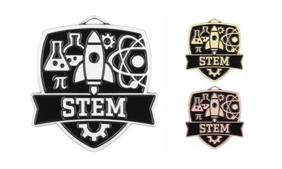 Varsity Stem Medallion: Antique Silver 2-1/2"-108498