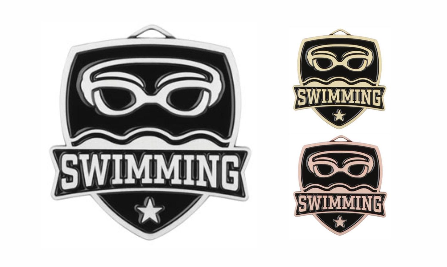 Varsity Swimming Medallion: Antique Silver 2-1/2"-108501