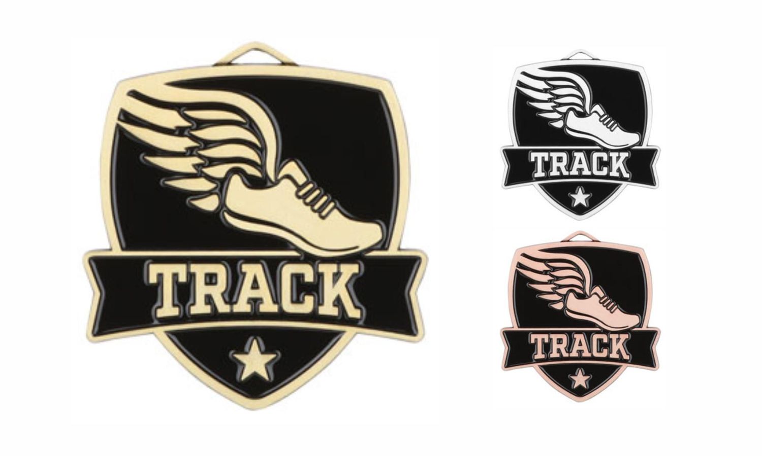 Varsity Track Medallion: Antique Gold 2-1/2"-108503