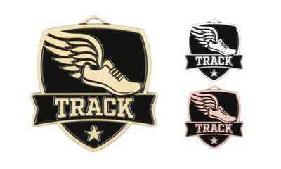 Varsity Track Medallion: Antique Gold 2-1/2"-108503