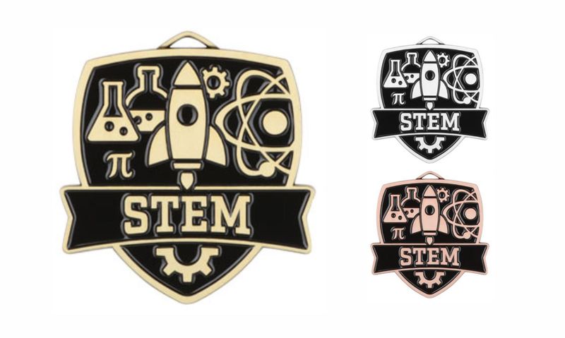 Varsity Stem Medallion: Antique Gold 2-1/2"-108497