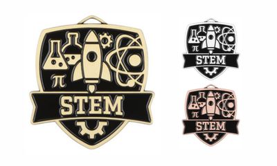 Varsity Stem Medallion: Antique Gold 2-1/2"-108497
