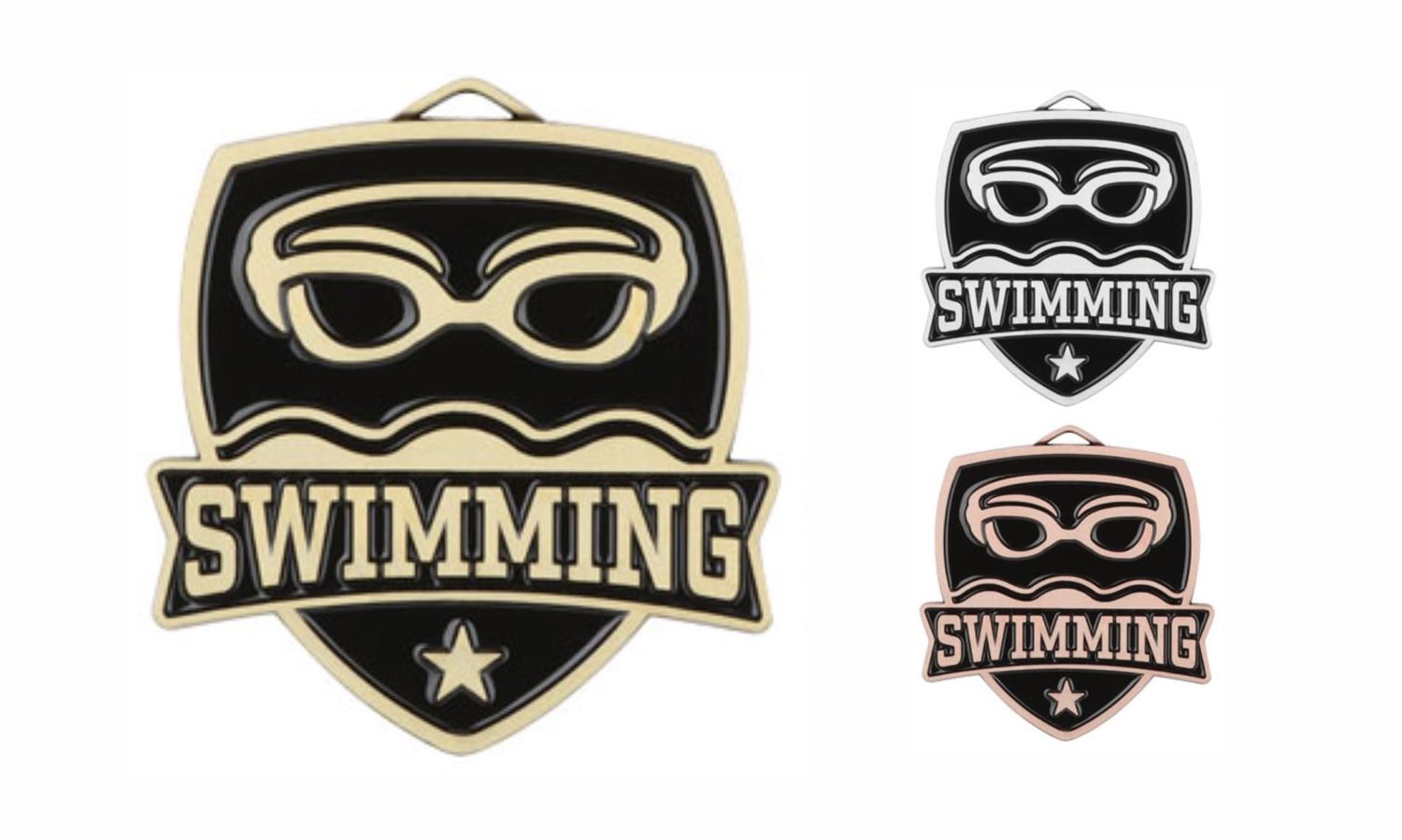 Varsity Swimming Medallion: Antique Gold 2-1/2"-108500
