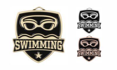 Varsity Swimming Medallion: Antique Gold 2-1/2"-108500