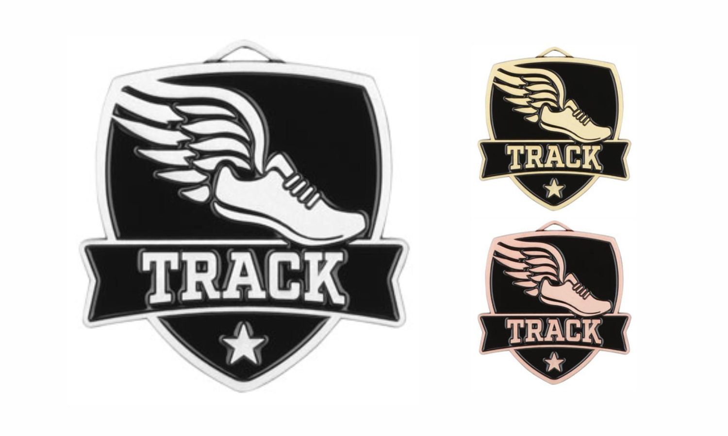 Varsity Track Medallion: Antique Silver 2-1/2"-108504