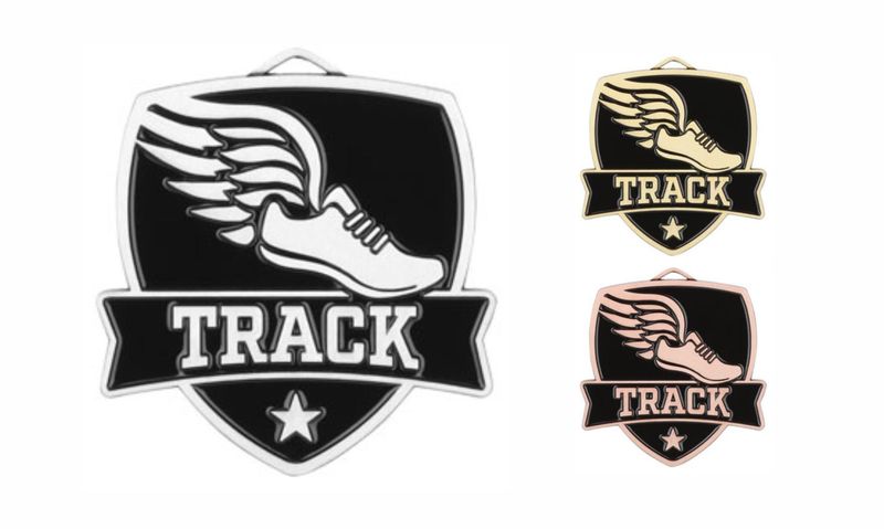 Varsity Track Medallion: Antique Silver 2-1/2"-108504