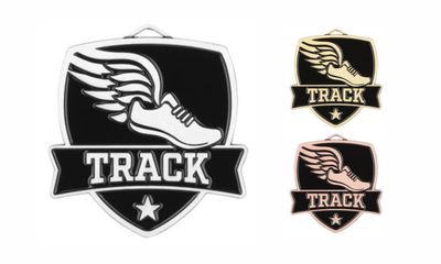 Varsity Track Medallion: Antique Silver 2-1/2"-108504