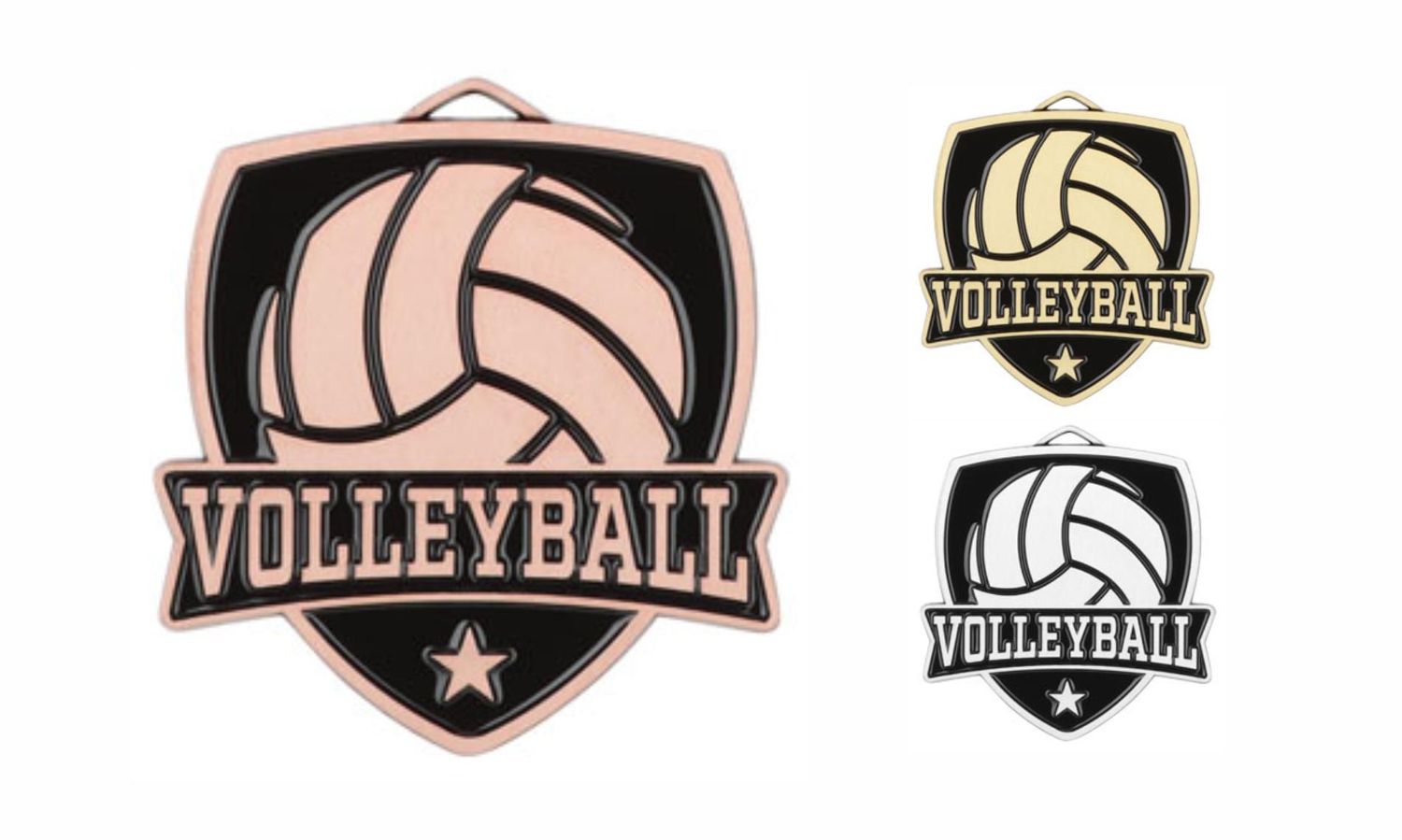 Varsity Volleyball Medallion: Antique Bronze 2-1/2"-108511