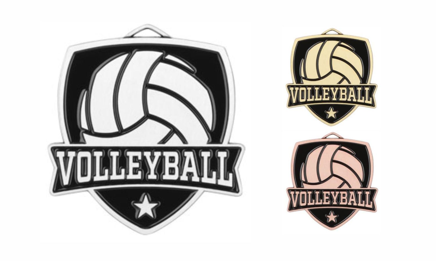 Varsity Volleyball Medallion: Antique Silver 2-1/2"-108510