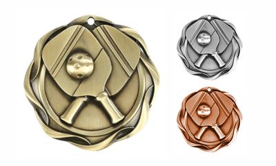 Fusion Pickleball Medallion: Antique Gold 3"-108461