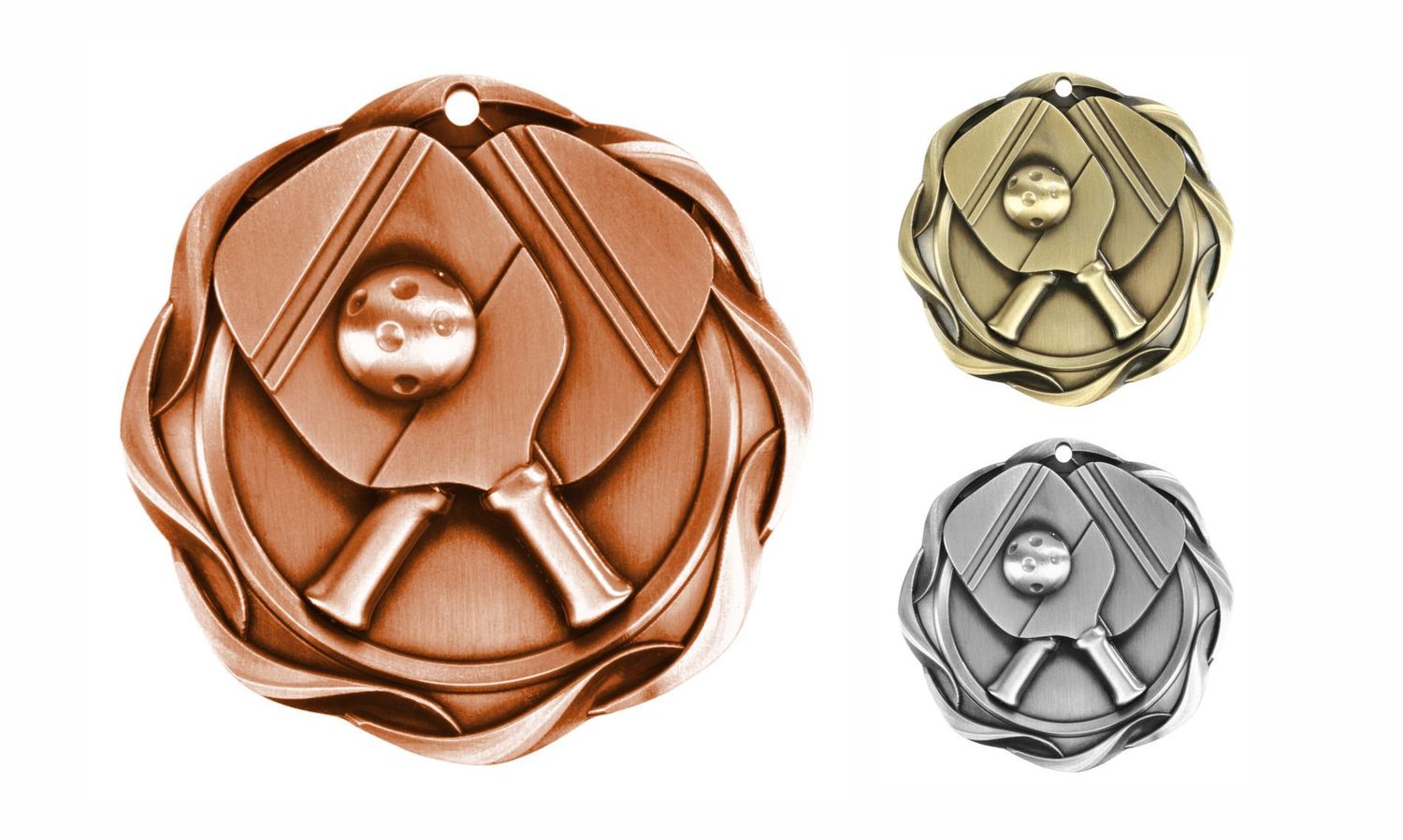 Fusion Pickleball Medallion: Antique Bronze 3"-108463