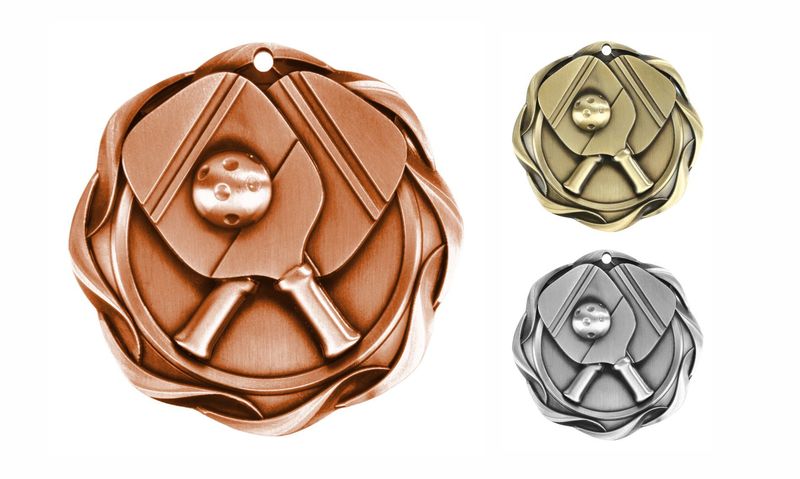 Fusion Pickleball Medallion: Antique Bronze 3"-108463