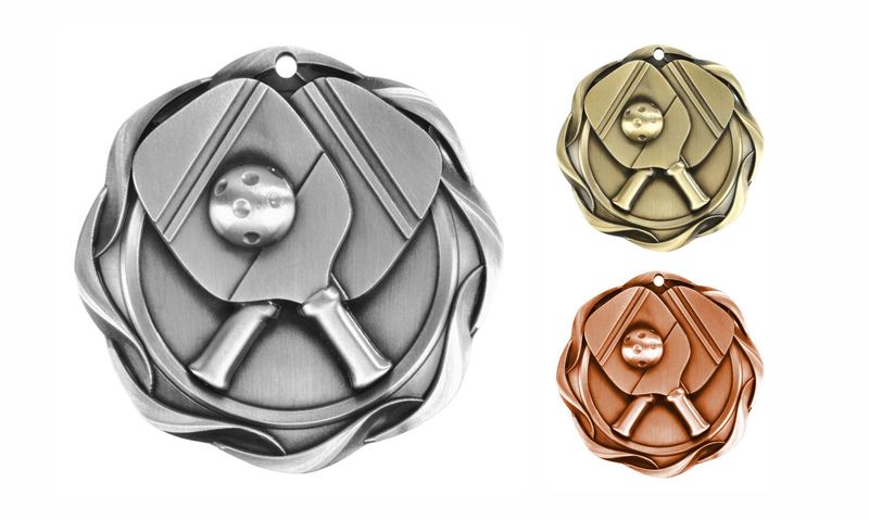 Fusion Pickleball Medallion: Antique Silver 3"-108462
