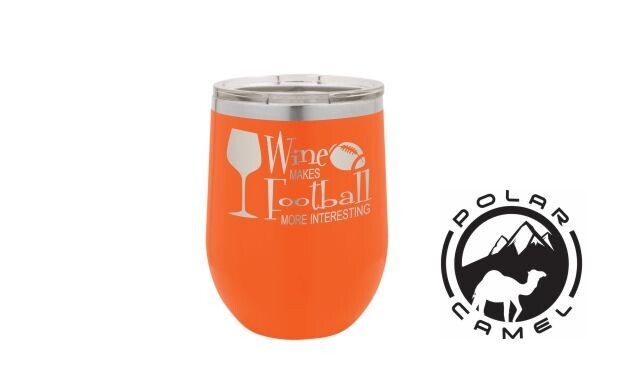 Polar Camel Stemless Wine Tumbler - Orange: 12 oz.-107775 Polar Camel Stemless Wine Tumbler - Orange: 12 oz.-107775