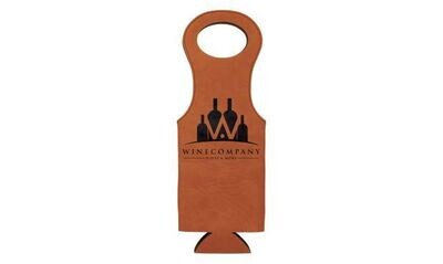 5-1/2 5-1/2" x 14-1/2" Rawhide/Black Wine Bag-108008