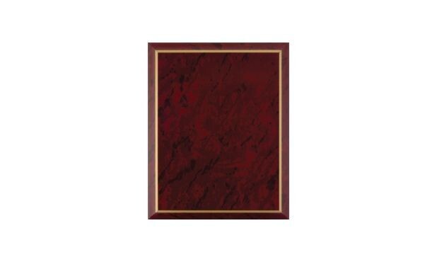 Red Marble Laminate Plaque with Gold Trim: 6" x 8"-101363