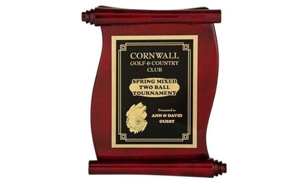 Rosewood Piano Finish Scroll: 7" x 9"-101378
