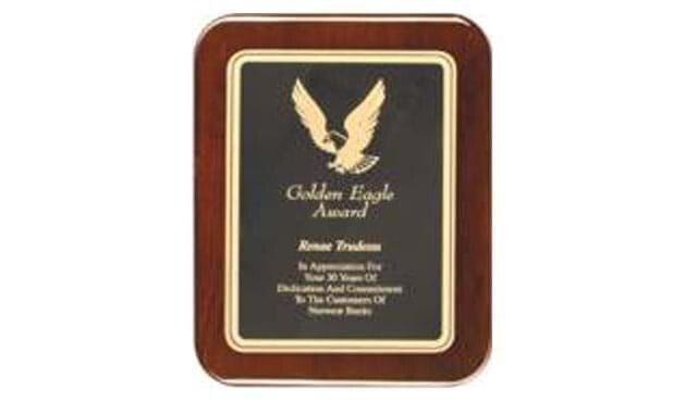 Rosewood Piano Finish Round Corner Plaque: 9 Rosewood Piano Finish Round Corner Plaque: 9" x 12"-101456
