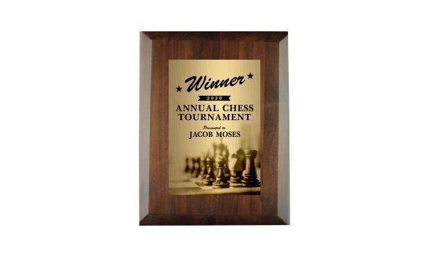 Solid Walnut Executive Edge Plaque: 7 Solid Walnut Executive Edge Plaque: 7" x 9"-101781