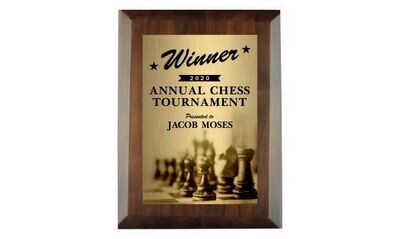 Solid Walnut Executive Edge Plaque: 9 Solid Walnut Executive Edge Plaque: 9" x 12"-101783