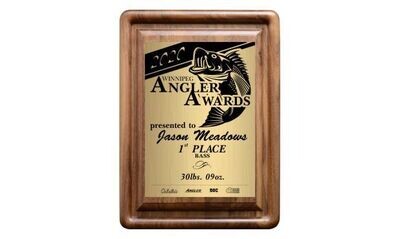Genuine Walnut Gallery Bevel Plaque: 11 Genuine Walnut Gallery Bevel Plaque: 11" x 15"-102749