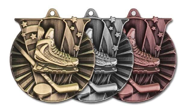 Victory Hockey Medallion: Antique Gold 2"-105420