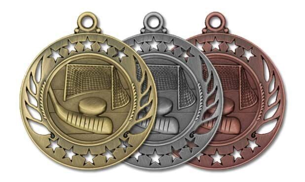Galaxy Hockey Medallion: Antique Silver 2-1/4"-105441