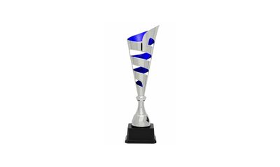Silver/Blue Vito Cup Trophy: 14-1/2"-100819