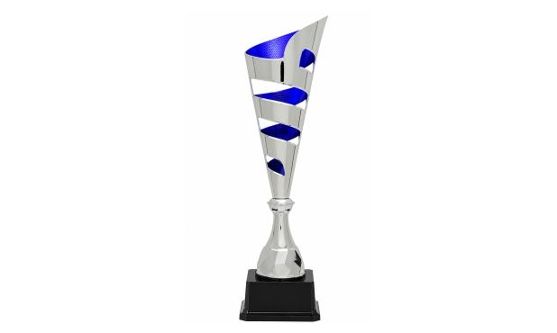 Silver/Blue Vito Cup Trophy: 16"-100827