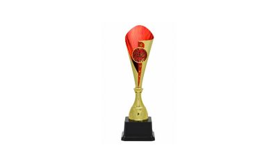 Gold/Red Bruno Cup Trophy: 14-5/8 Gold/Red Bruno Cup Trophy: 14-5/8"-100828