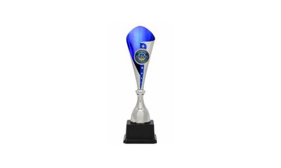 Silver/Blue Bruno Cup Trophy: 14-5/8"-100831