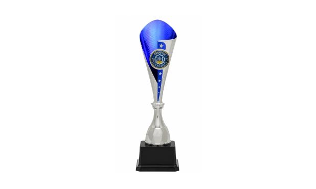 Silver/Blue Bruno Cup Trophy: 15-1/2"-100835