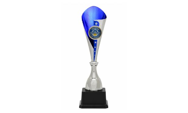 Silver/Blue Bruno Cup Trophy: 16-1/4"-100839